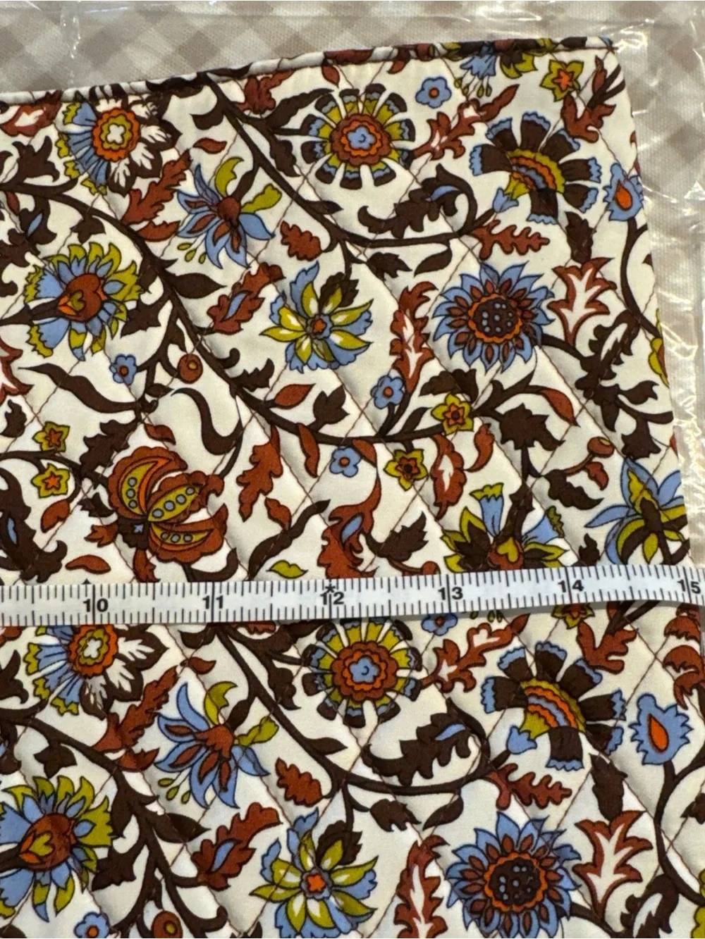 Vera Bradley Marrakesh Vines Cream Floral Laptop Insert - Brown, Blue, Yellow